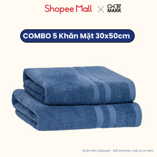 [ COMBO 5 KHĂN MẶT 30x50cm ] Thấm Hút Tốt Chất Liệu Cotton 100% Mềm Mại Không Xù Lông