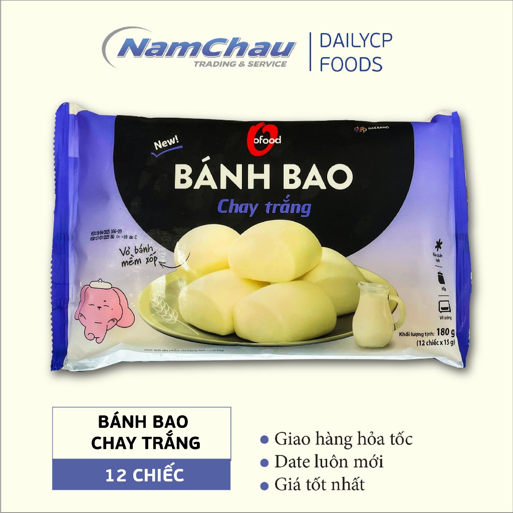 Bánh bao Chay Đức Việt gói 180gr 12 chiếc [HN giao hoả tốc] - Chế biến nhanh trong 5'
