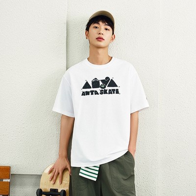 ANTA Nam nữ unisex Skateboard Culture Áo thun T-Shirt Áo Phông Thời Trang Form Thoải Mái 1725B8115