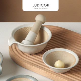 Bộ cối chày giã tay nghiền gia vị tỏi ớt bằng gốm sứ cao cấp Nhật Bản