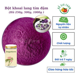 [Hũ 250g - 0,5kg - 1kg] Bột khoai lang tím đậm nguyên chất dogiafarm nguyên liệu dùng làm bánh, đồ ăn, thức uống