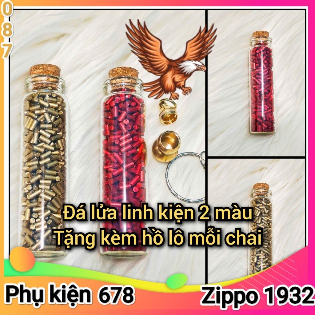 [Phụ kiện Zippo] Đá lửa linh kiện Zippo chai lớn thủy tinh