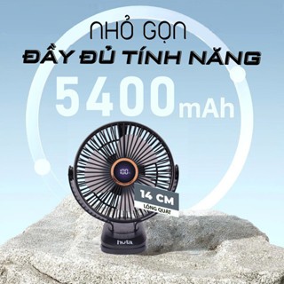  Quạt Kẹp Tích Điện Mini Pin Khỏe Q21 HUTA HUTA Mini Quạt Tích Điện Mini Quạt Kẹp Tích Điện Loại Nhỏ 14cm Có Đèn RGB 