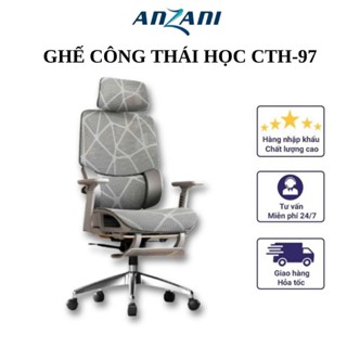 Ghế Công Thái Học CTH 97 ANZANI Full Lưới Cao Cấp, Đầy Đủ Công Năng Và Hỗ Trợ Cột Sống Lưng