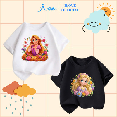 [MỚ] Áo thun cộc tay cho bé gái AORE, Áo phông in hình Công Chúa Disney, chất COTTON mềm mịn từ 9-36kg