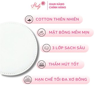 [100% COTTON] Combo 3 Bông Tẩy Trang HAILY Mềm Mịn Không Xơ Bông Cao Cấp 120 Miếng