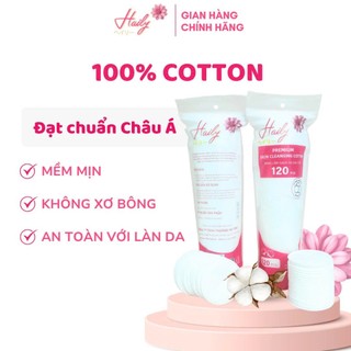 [100% COTTON] Combo 3 Bông Tẩy Trang HAILY Mềm Mịn Không Xơ Bông Cao Cấp 120 Miếng