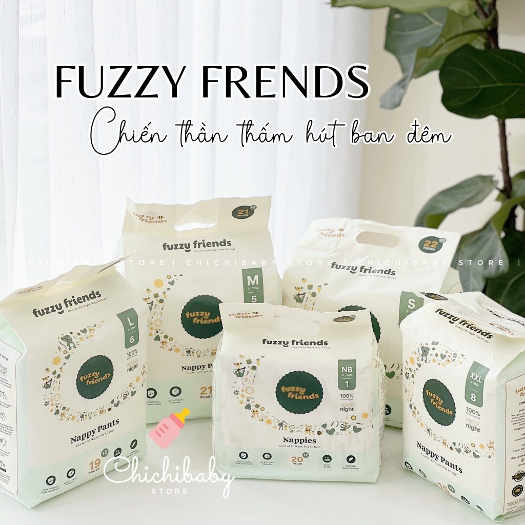 Bỉm đêm cao cấp Fuzzy Friends Úc Mới Nhất - Siêu mịn - Siêu thấm hút