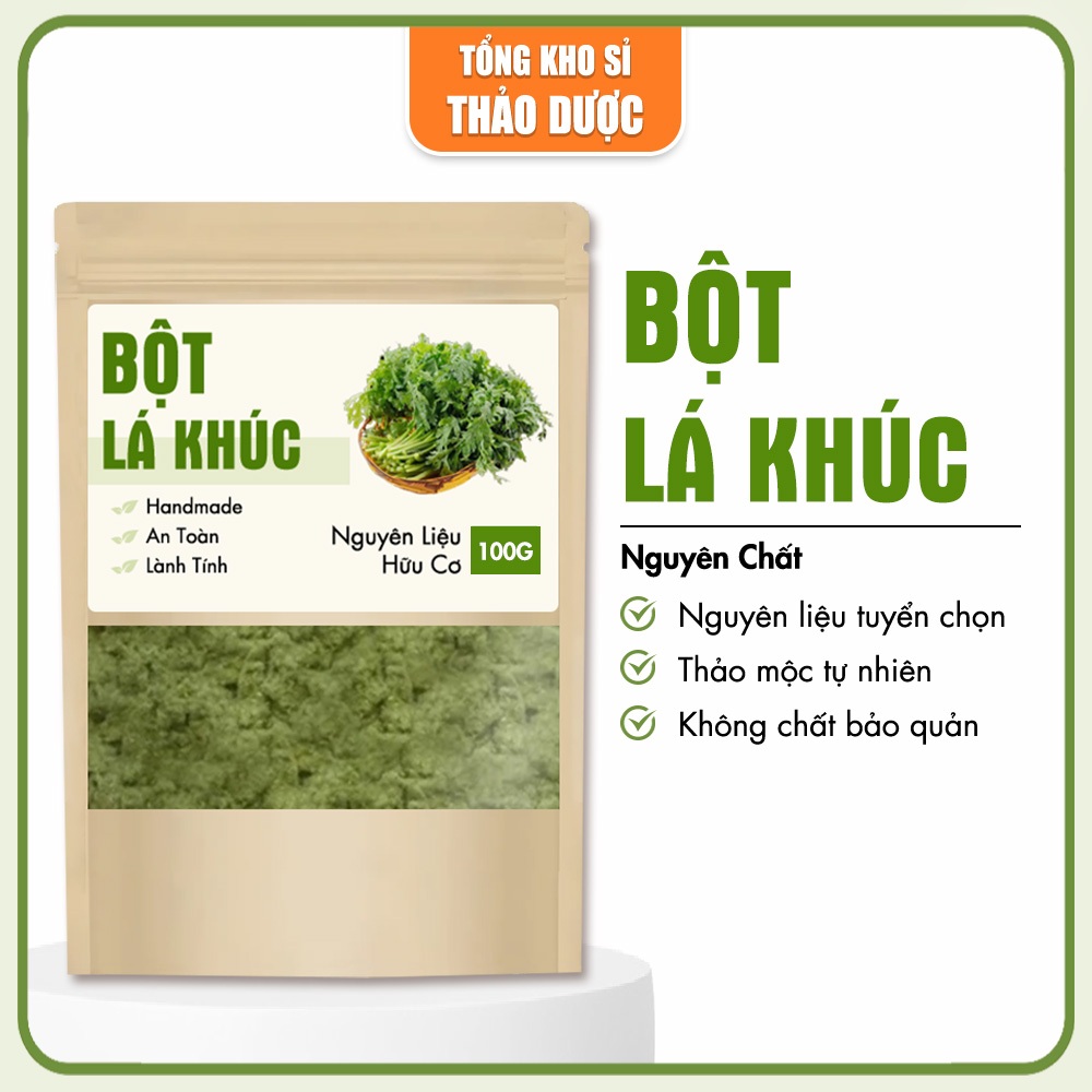 Bột lá khúc 100g, bột rau khúc, nguyên chất, nguyên liệu làm món bánh khúc, xôi khúc thơm ngon