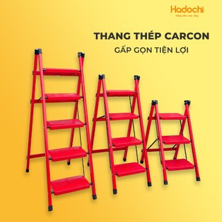 Thang thép Carbon gấp gọn thông minh, thang ghế gọn nhẹ 3 - 4 - 5 bậc