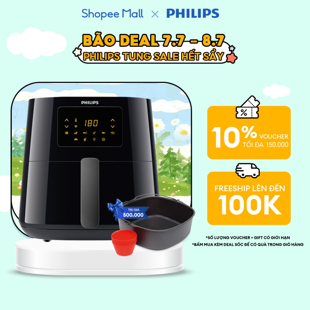 Nồi Chiên Không Dầu Philips HD9280 /90 Essential size XL Digital Connected