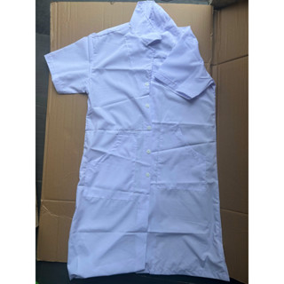  Áo dược sĩ blouse blu bác sĩ y tá điều dưỡng tay ngắn thân dài nam nữ vải silk đẹp 