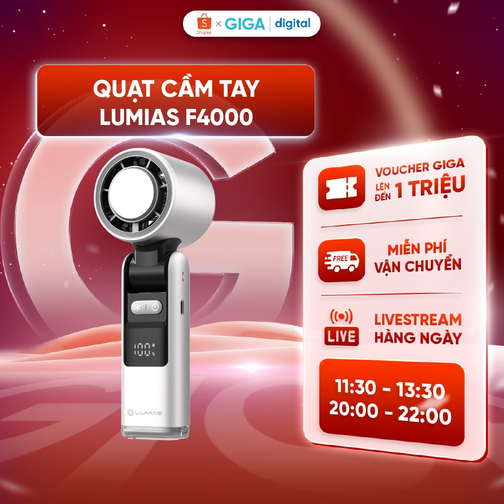 Quạt cầm tay Lumias F4000 - 10W, 100 tốc độ gió - 4000mAh