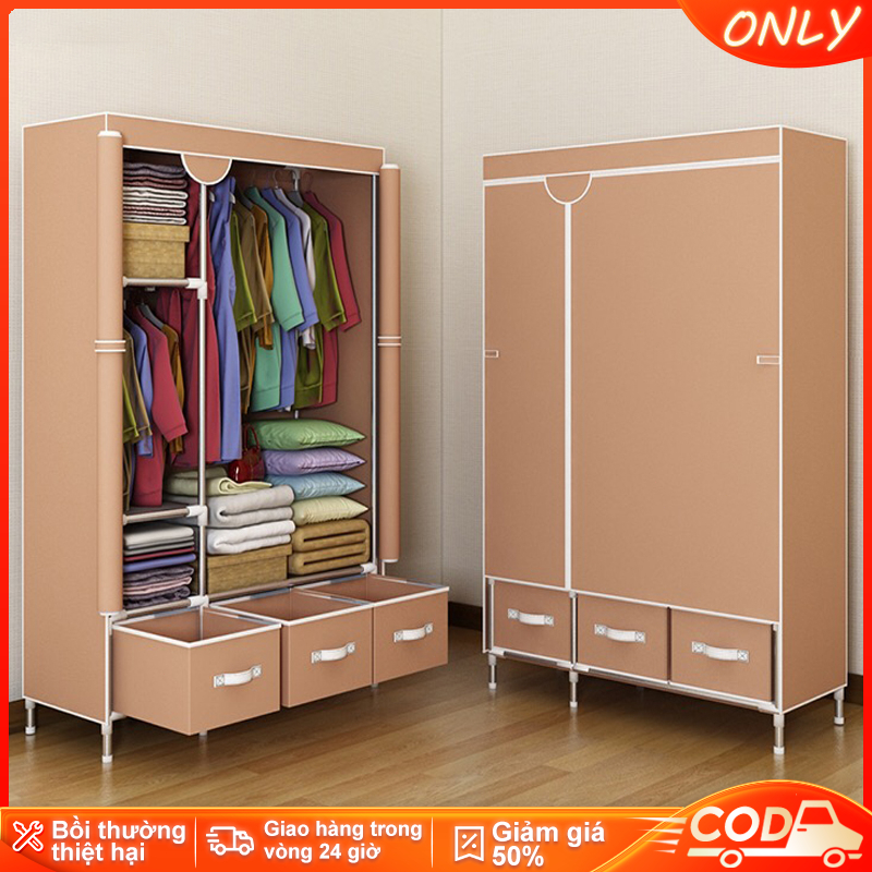 ONLY Tủ Quần Áo Trang Trí Decor Nội Thất Phong Cách Hiện Đại Tủ Vải Khung Thép Tủ Vải Khung Thép