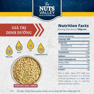 Hạt Kiều Mạch tam giác mạch – Nguyên Chất, Giàu Protein, Eat Clean, Buckwheat, The Nuts Valley