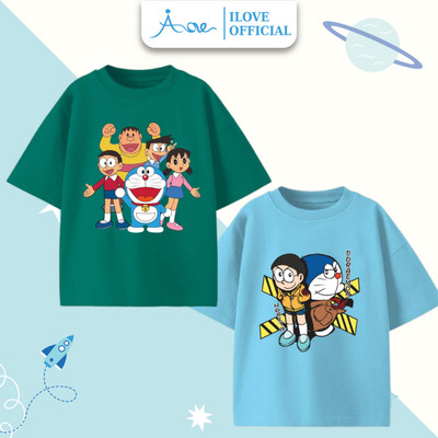 [MỚI] Áo thun cộc tay cho bé trai AORE in hình NOBITA&DORAEMON cực ngầu, áo phông tay ngắn chất COTTON mềm mịn 9-36kg