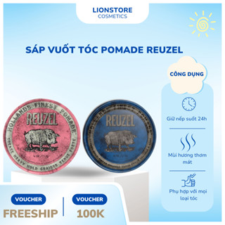 Sáp vuốt tóc nam REUZEL POMADE nhôm tròn tạo kiểu tóc giữ nếp bồng đẹp chăm sóc tóc