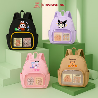 Balo mầm non cho bé 3-7 tuổi họa tiết hoạt hình Labubu Baby Three dễ thương cho trẻ mẫu giáo, tiểu học