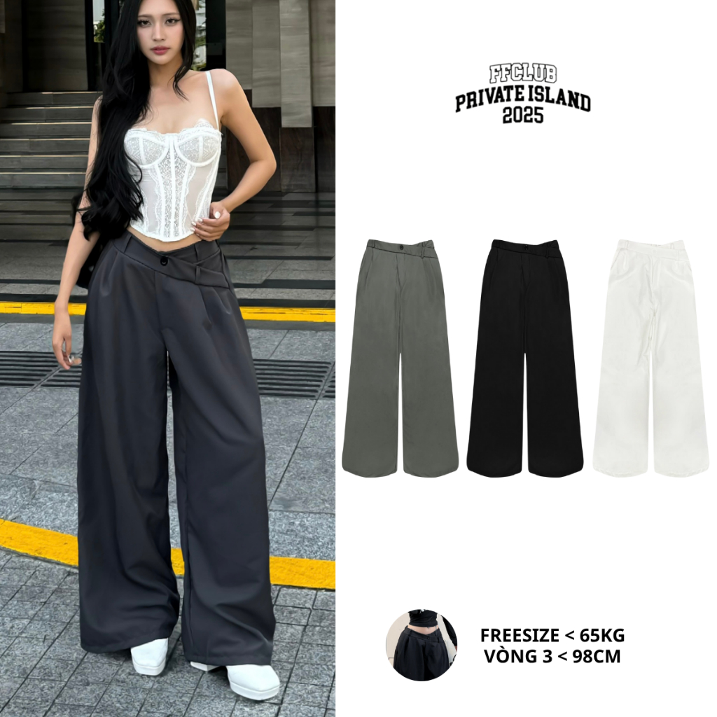 QUẦN DÀI KAKI ỐNG RỘNG PARACHUTE LƯNG CHÉO FFCLUB MIX