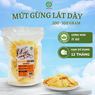 Mứt Gừng Sấy Thành Long Thái Lát Dày Thơm Cay Đặt Biệt Túi Zip 200Gr/500Gr
