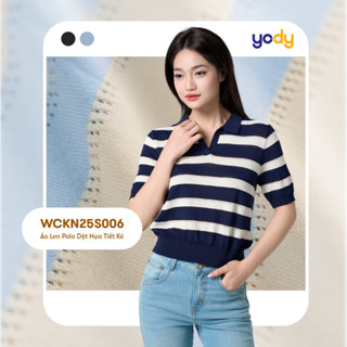 [Đồng giá] Áo thun polo YODY vải len mặc hè form regular rộng rãi thoải mái, mềm mại che khuyết điểm WCKN25S006