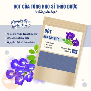 Bột hoa đậu biếc nguyên chất 100g, thơm mịn, dùng tạo màu món ăn, làm bánh, thạch, đắp mặt nạ
