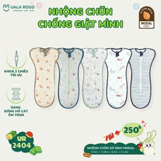 Nhộng chũn cho bé chống giật mình ngủ ngon sâu giấc trẻ sơ sinh Ualarogo 0-9 tháng vải Modal 2404