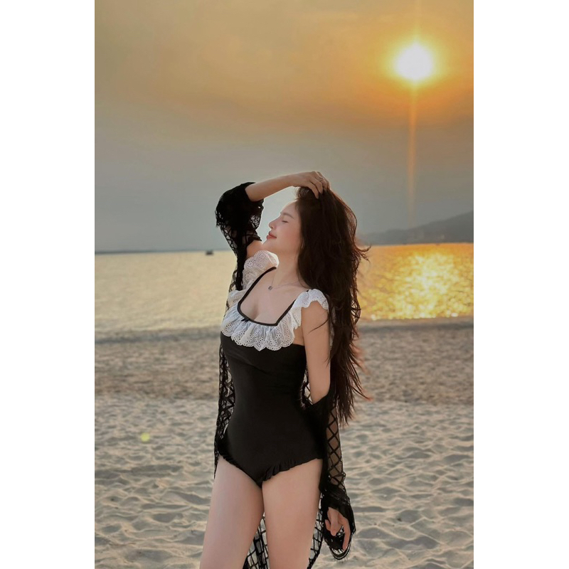 [Hoả Tốc Sẵn] Đồ Bơi Nữ,Bikini Liền Thân Một Mảnh Cổ Vuông Ren Thiết Kế | BigBuy360 - bigbuy360.vn