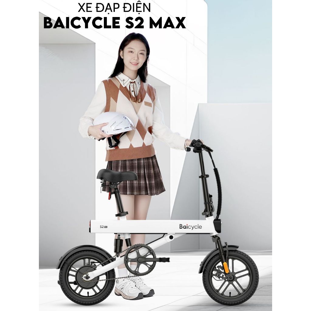 Xe đạp điện Baicycle S2 MAX, xe đạp điện mini 3 chế độ lái, quãng đường đi lên đến 60Km