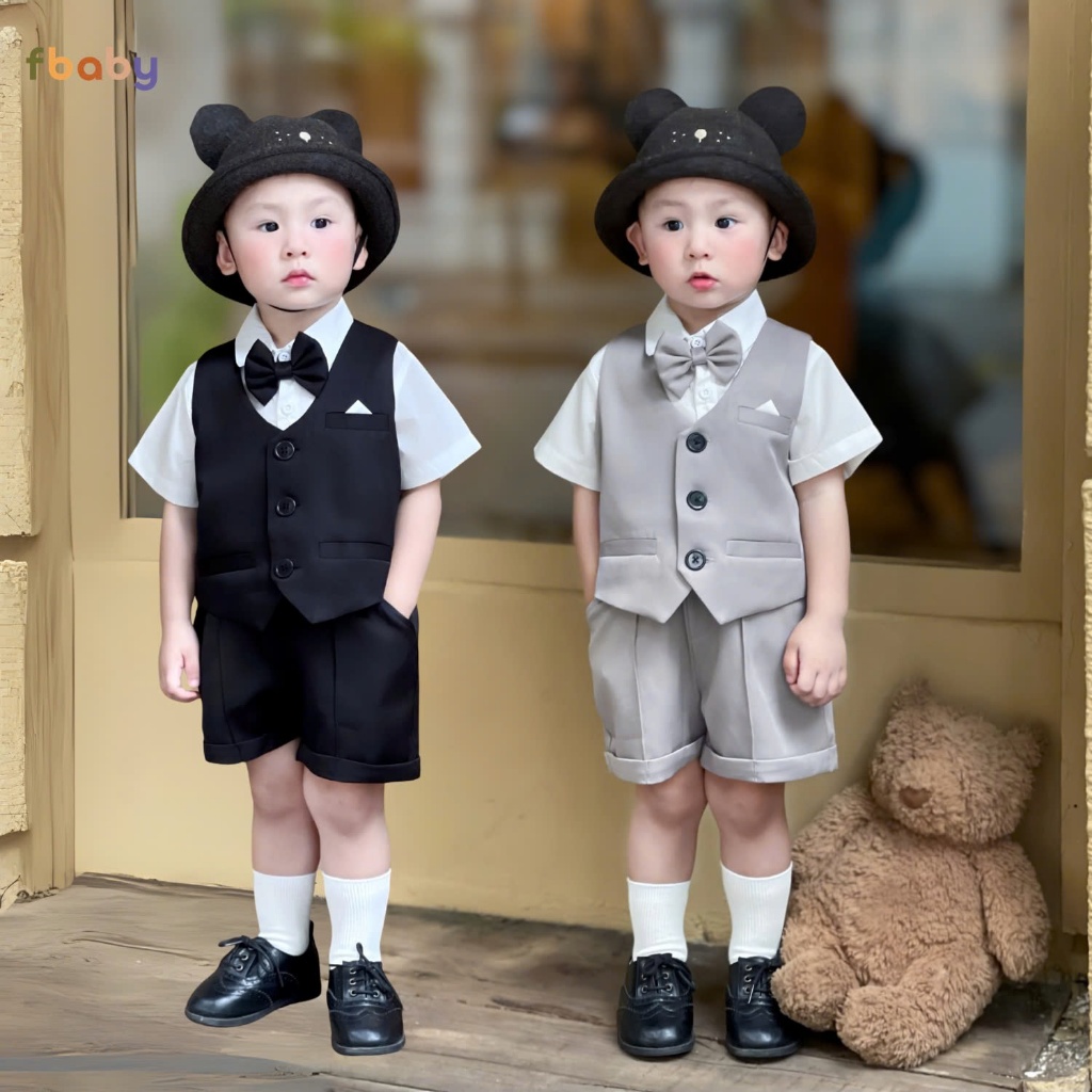 Set Bộ Gile Bé Trai Fbaby Kèm Áo Sơ Mi, Nơ Chất Liệu Cao Cấp Công Tử Mặc Sự Kiện Dự Tiệc Đi Chơi Phong Cách Hàn Quốc