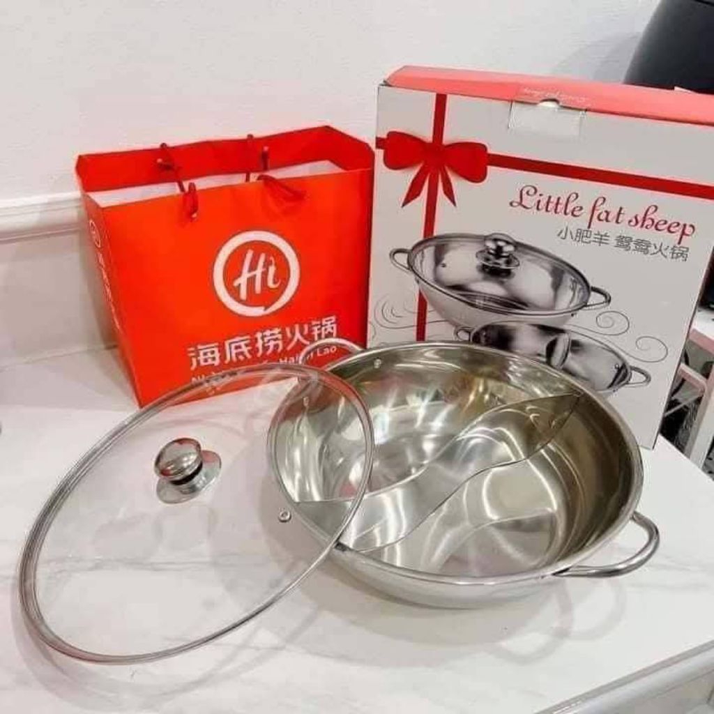 NỒI LẨU 2 NGĂN THIẾT KẾ LÒNG NỒI CHIA 2 BẰNG NHAU NGĂN TIỆN LỢI