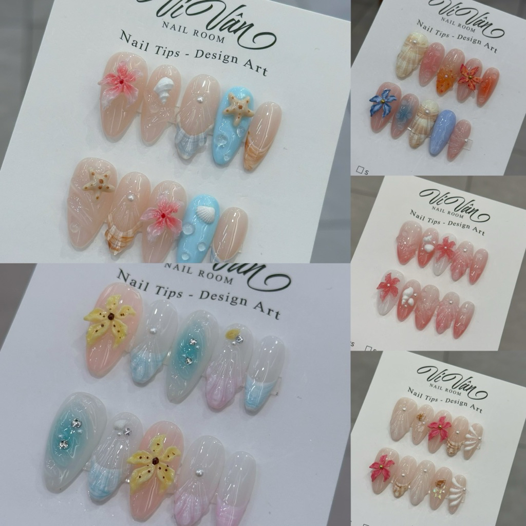 Nail box đi biển, nail box mùa hè màu sắc. Vi vân nail box