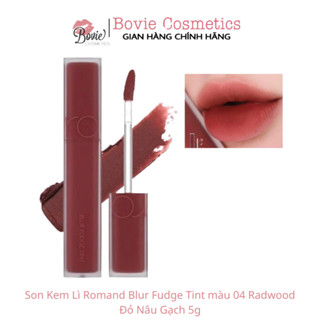 Son Kem Lì Romand Blur Fudge Tint màu 04 Radwood Đỏ Nâu Gạch 5g