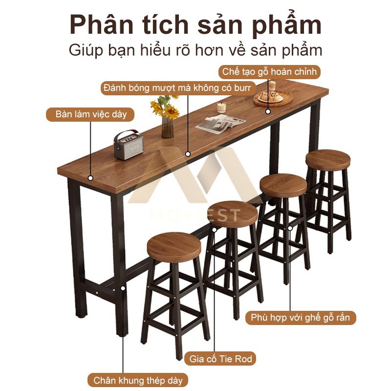 MY Bàn dài Nhiều kích cỡ đa năng sử dụng làm bàn làm việc và quầy bar thiết kế hiện đại và chắc chắn | BigBuy360 - bigbuy360.vn