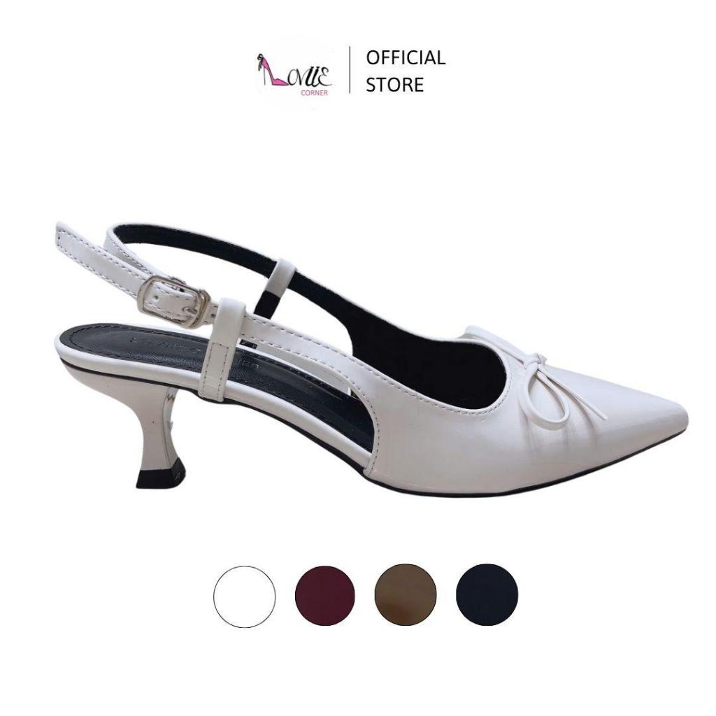 LOVIIECORNER - GIÀY GUỐC THỜI TRANG NỮ BÍT MŨI NHỌN ĐÍNH NƠ - GIÀY CAO GÓT NỮ GÓT 3 PHÂN - G250601 -