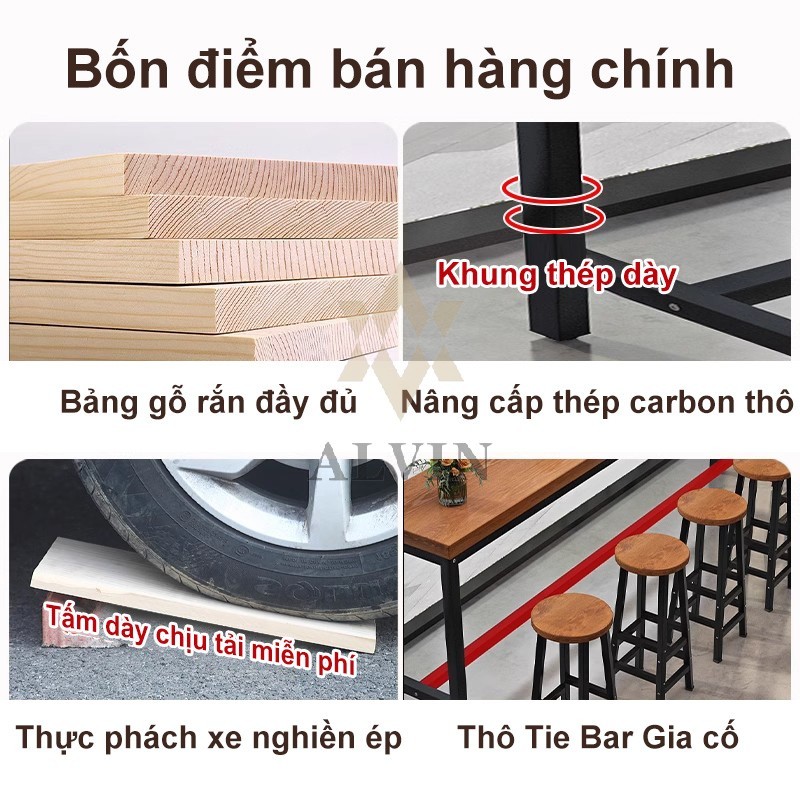 ALVIN Bàn dài Bàn làm việc khung sắt việc có giá trên mặt bàn lắp ráp dễ dàng Bàn Bar Đa Năng Sử | BigBuy360 - bigbuy360.vn