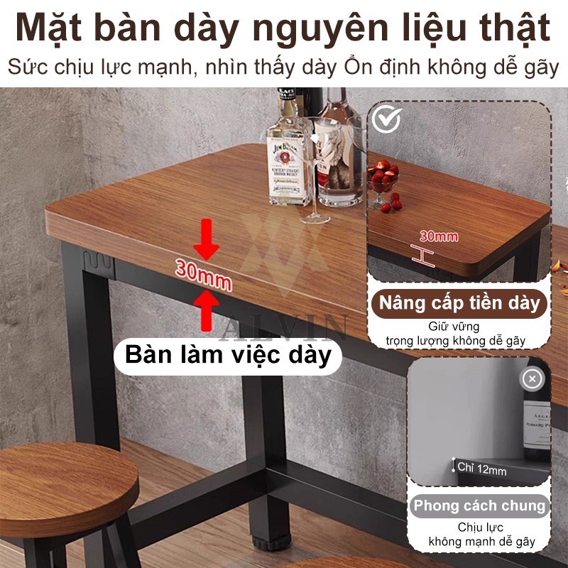 ALVIN Bàn dài Bàn làm việc khung sắt việc có giá trên mặt bàn lắp ráp dễ dàng Bàn Bar Đa Năng Sử | BigBuy360 - bigbuy360.vn