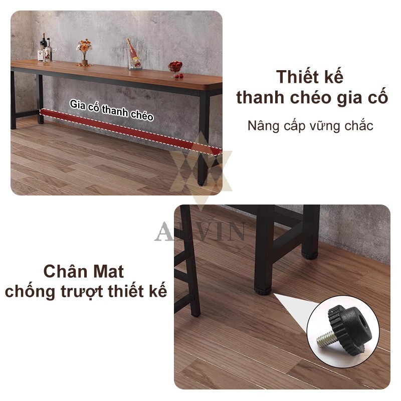 ALVIN Bàn dài Bàn làm việc khung sắt việc có giá trên mặt bàn lắp ráp dễ dàng Bàn Bar Đa Năng Sử | BigBuy360 - bigbuy360.vn