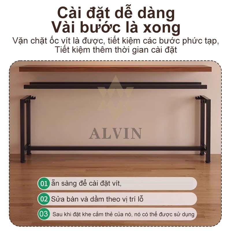 ALVIN Bàn dài Bàn làm việc khung sắt việc có giá trên mặt bàn lắp ráp dễ dàng Bàn Bar Đa Năng Sử | BigBuy360 - bigbuy360.vn