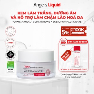 Kem Dưỡng Trắng Da Cấp Ẩm Đa Tầng Angel's Liquid 7 Day Whitening Program Glutathione 700 V-Cream 50ml