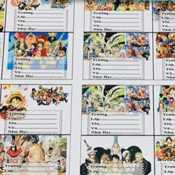 Nhãn vở anime ONE piece combo 48 cái