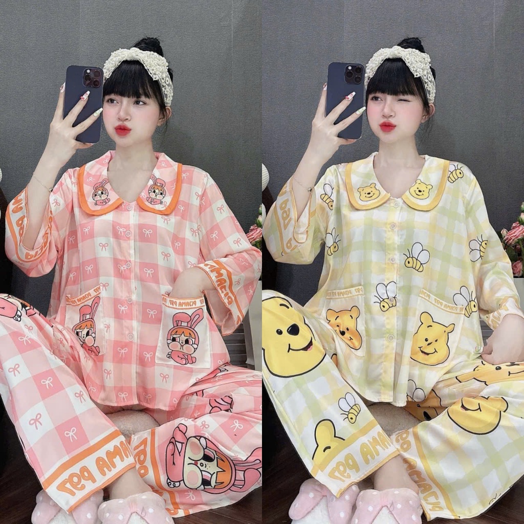 Bộ tay lững hot trend, size dưới 60kg , đồ bộ nữ , pijama nữ , pizama tay lỡ , đồ bộ pijama nữ giá r