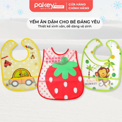 [QUÀ TẶNG KHÔNG BÁN] Yếm Ăn Dặm Tiện Lợi Cho Bé Pakey Thiết Kế Gọn Nhẹ, Dễ Dàng Vệ Sinh