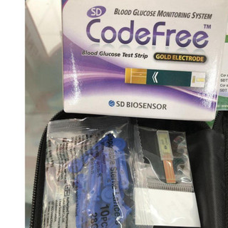 ❤️[HỎNG ĐỔI MÁY MỚI] Máy đo đường huyết SD CODEFREE Sd Code Free tặng kèm test 25 que Máy đo thử tiểu đường SD CODEFREE