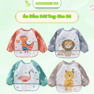  Áo Yếm Ăn Dặm Cho Bé Chống Thấm Nước Dài Tay Yếm Ăn Dặm Cho Bé Có Máng Hứng Thức Ăn 