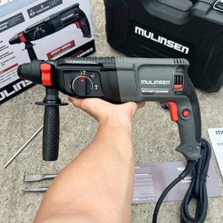 Máy Khoan Bê Tông Mulinsen 3 Chức Năng Công Suất 1050W Lực Búa 3.2J Tặng 2 Mụi Đục 3 Mũi Khoan