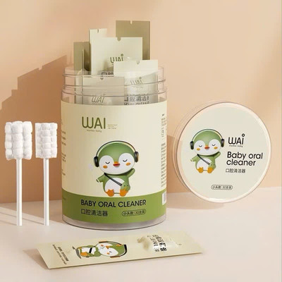 Que Tưa Lưỡi, Rơ Lưỡi Vệ Sinh Răng Miệng Cho Bé WAI KidAndMom Gạc Rơ Lưỡi Bé Sơ Sinh (Hộp 30 chiếc)