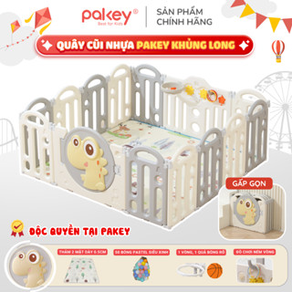 Quây Cũi Nhựa Gấp Gọn Cho Bé, Quây PAKEY Khủng Long Nhiều Màu Cho Bé Trai, Bé Gái Chắc Chắn An Toàn Bảo Hành Trọn Đời