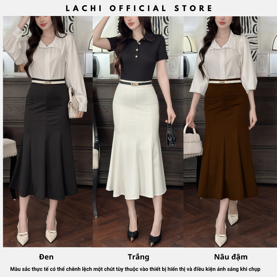 Chân váy đuôi cá dáng dài công sở LACHI ôm body cạp cao hách dáng xẻ tà sau cao cấp bigsize LC-CV48 | BigBuy360 - bigbuy360.vn