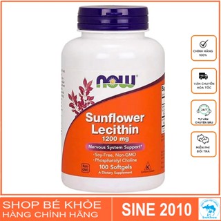 Now Sunflower Lecithin 1200mg - Viên uống chống tắc tia sữa Lecithin 100 viên